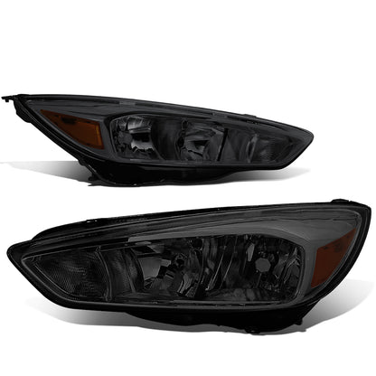 FAROS 15-17 FORD FOCUS 4-DOOR - FITS HALOGEN AND NON-ELECTRIC MODELS ONLY - H11 LOW BEAM / H1 HIGH BEAM - SMOKE HOUSING / AMBER CORNER