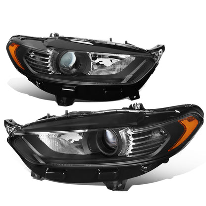 FAROS 13-16 FORD FUSION - PROJECTOR - OE STYLE - H11 LOW BEAM / H7 HIGH BEAM - BLACK HOUSING / AMBER CORNER