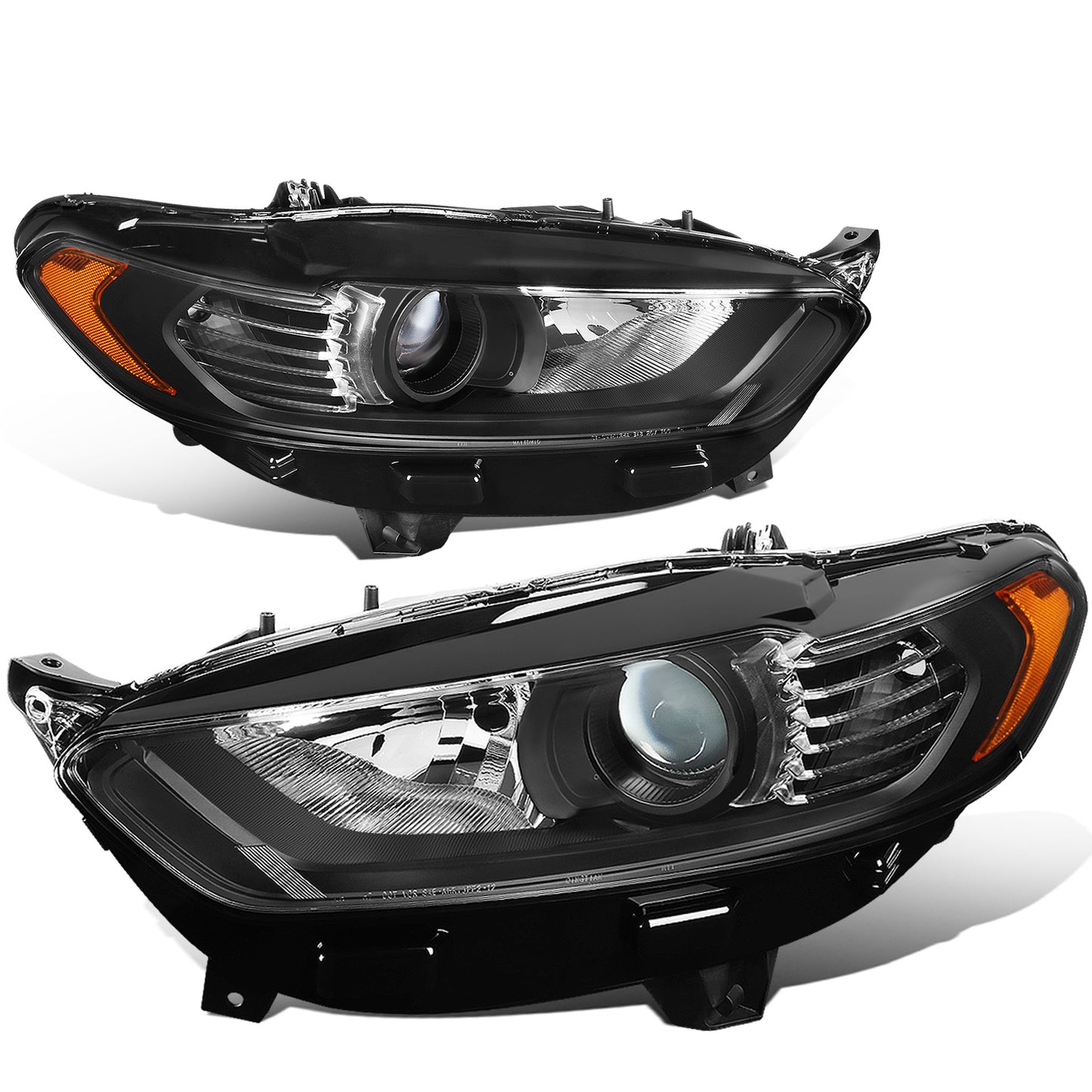 FAROS 13-16 FORD FUSION - PROJECTOR - OE STYLE - H11 LOW BEAM / H7 HIGH BEAM - BLACK HOUSING / AMBER CORNER