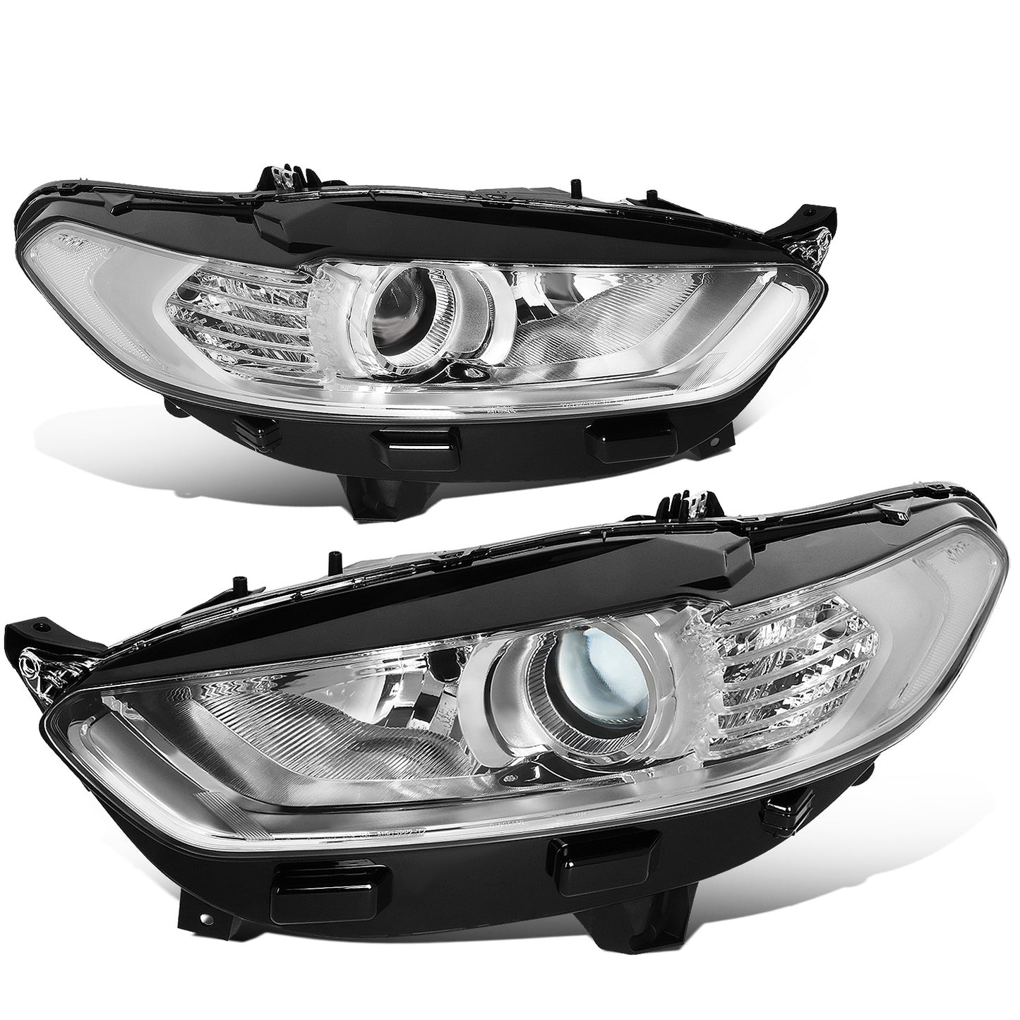 FAROS 13-16 FORD FUSION - PROJECTOR - OE STYLE - H11 LOW BEAM / H7 HIGH BEAM - CHROME HOUSING / CLEAR CORNER