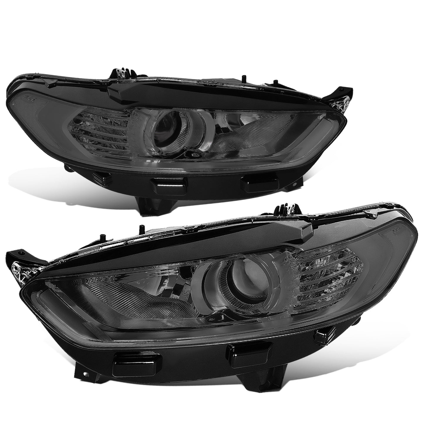 FAROS 13-16 FORD FUSION - PROJECTOR - OE STYLE - H11 LOW BEAM / H7 HIGH BEAM - CHROME HOUSING / SMOKED LENS / CLEAR CORNER