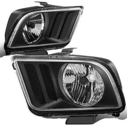FAROS 05-09 FORD MUSTANG 2-DOOR - DOES NOT FIT SHELBY GT500 MODELS - BLACK HOUSING / CLEAR CORNER - H13 LOW BEAM / HIGH BEAM