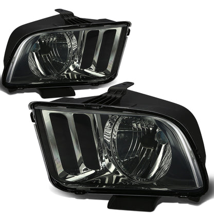FAROS 05-09 FORD MUSTANG 2-DOOR - FITS MODELS W/ HALOGEN HEADLIGHTS ONLY, DOES NOT FIT SHELBY GT500 MODELS - SMOKE HOUSING / CLEAR CORNER - H13 LOW BEAM / HIGH BEAM