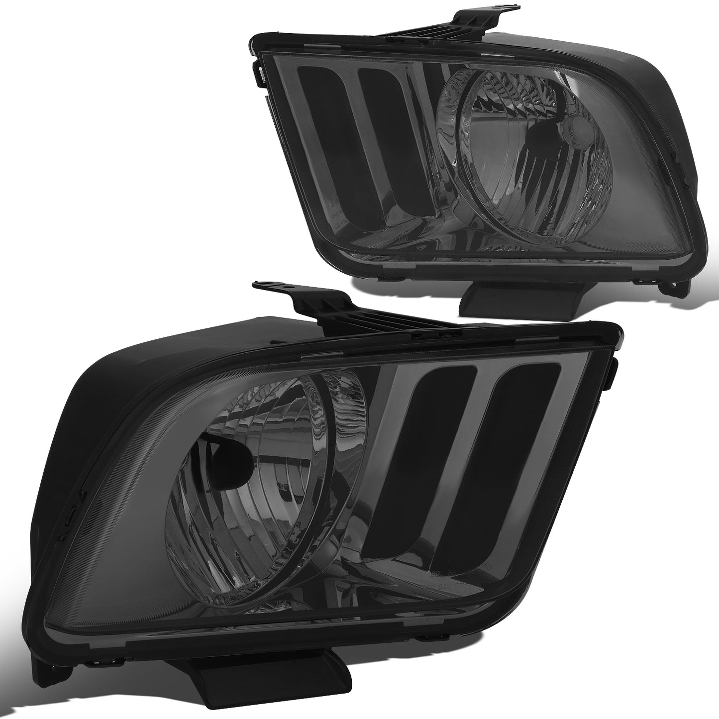 FAROS 05-09 FORD MUSTANG 2-DOOR - FITS MODELS W/ HALOGEN HEADLIGHTS ONLY, DOES NOT FIT SHELBY GT500 MODELS - SMOKE HOUSING / CLEAR CORNER - H13 LOW BEAM / HIGH BEAM