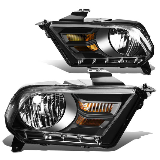 FAROS 10-14 FORD MUSTANG 2-DOOR - H13 LOW BEAM / HIGH BEAM - BLACK HOUSING / AMBER CORNER
