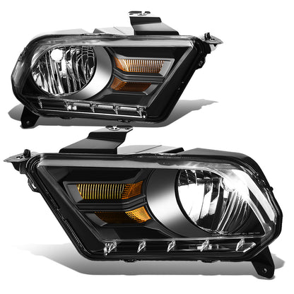 FAROS 10-14 FORD MUSTANG 2-DOOR - H13 LOW BEAM / HIGH BEAM - BLACK HOUSING / AMBER CORNER