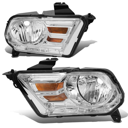 FAROS 10-14 FORD MUSTANG 2-DOOR - H13 LOW BEAM / HIGH BEAM - CHROME HOUSING / AMBER CORNER