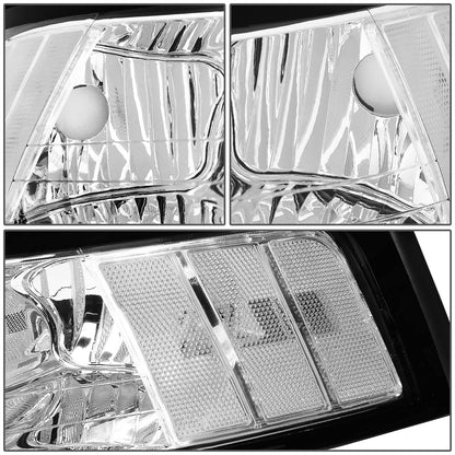 FAROS 99-04 FORD MUSTANG 2-DOOR - H13 LOW BEAM / HIGH BEAM - CHROME HOUSING / CLEAR CORNER