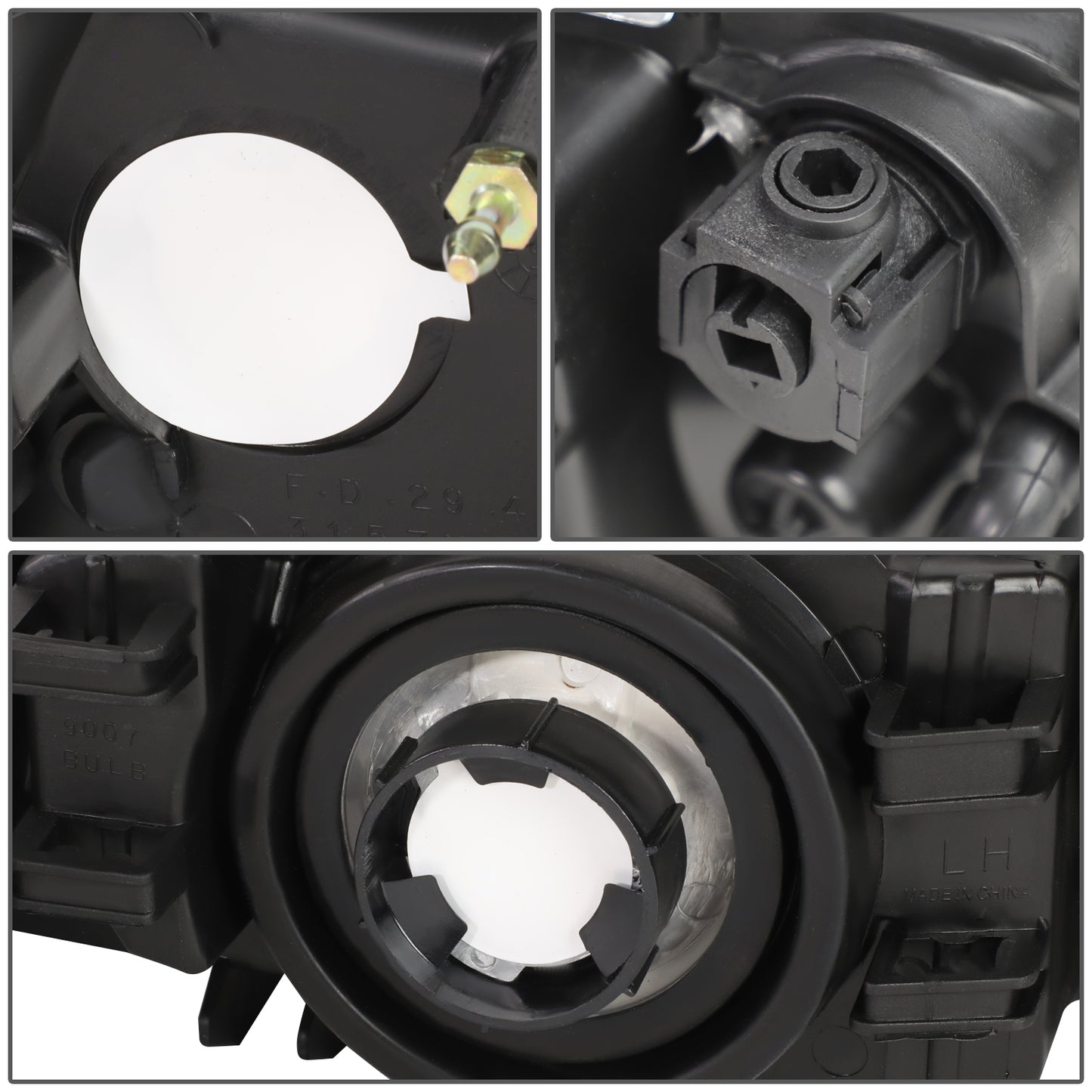 FAROS 99-04 FORD MUSTANG 2-DOOR - H13 LOW BEAM / HIGH BEAM - CHROME HOUSING / CLEAR CORNER