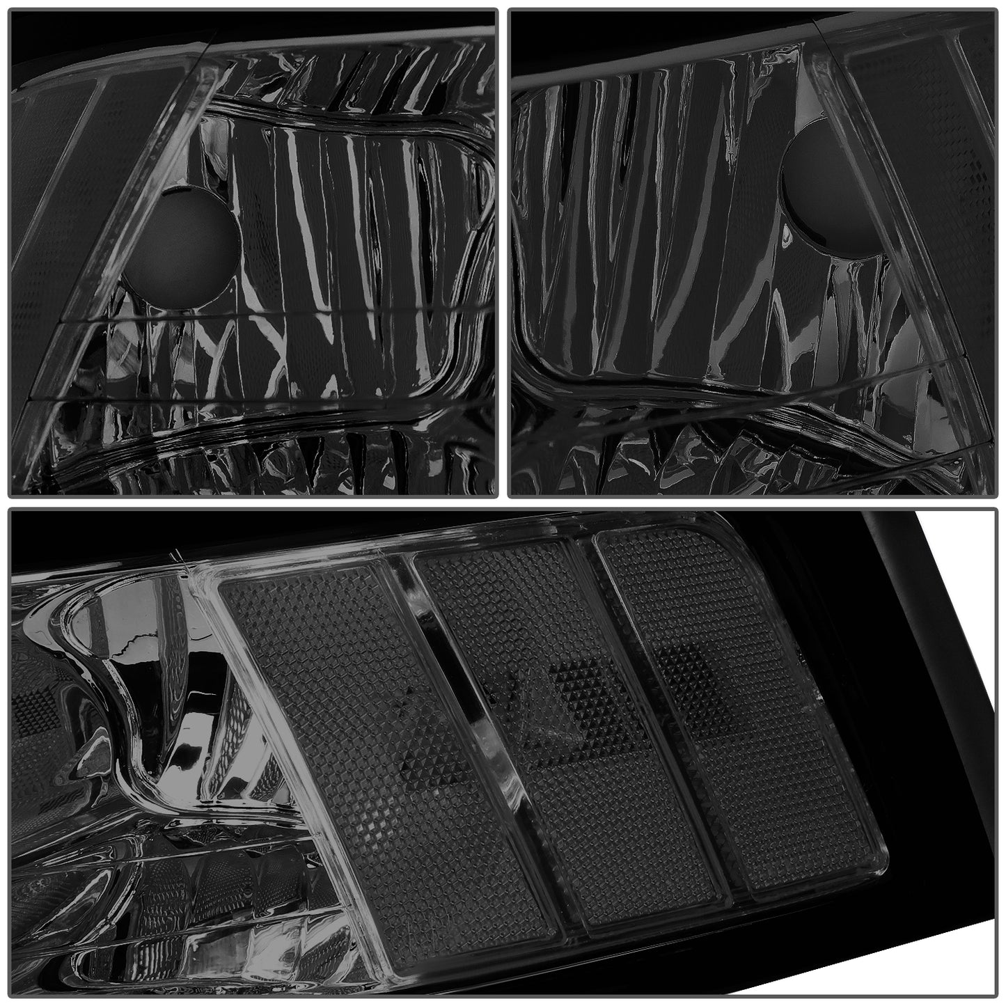 FAROS 99-04 FORD MUSTANG 2-DOOR - H13 LOW BEAM / HIGH BEAM - SMOKE HOUSING / CLEAR CORNER