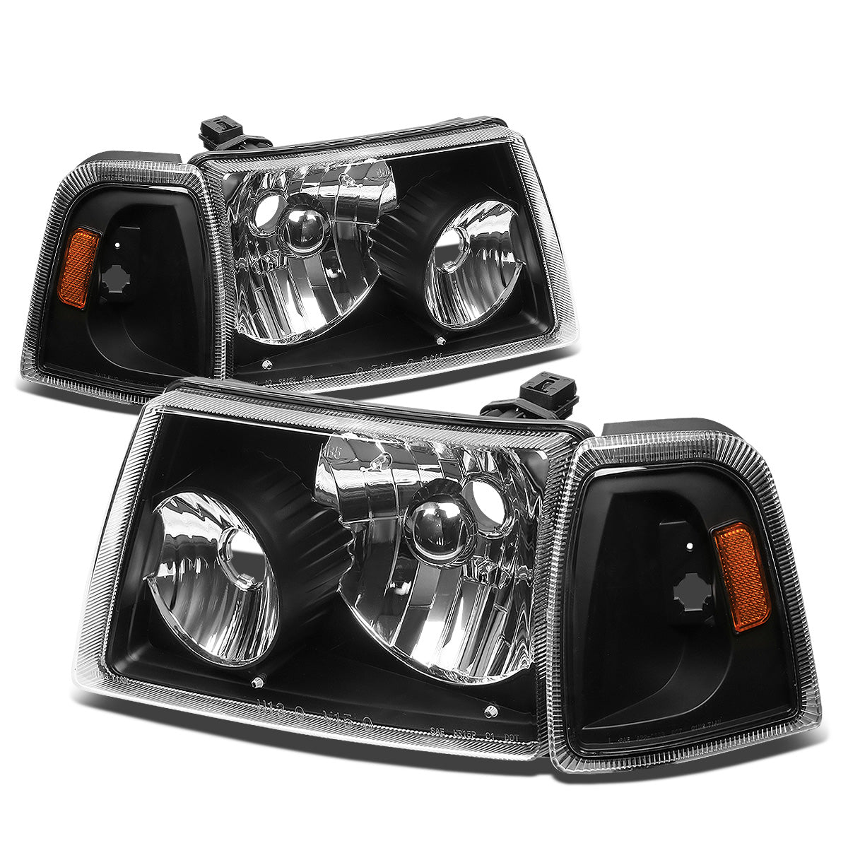 FAROS 01-11 FORD RANGER 2/4-DOOR - 4PC - 9007 LOW BEAM / HIGH BEAM - BLACK HOUSING / AMBER CORNER