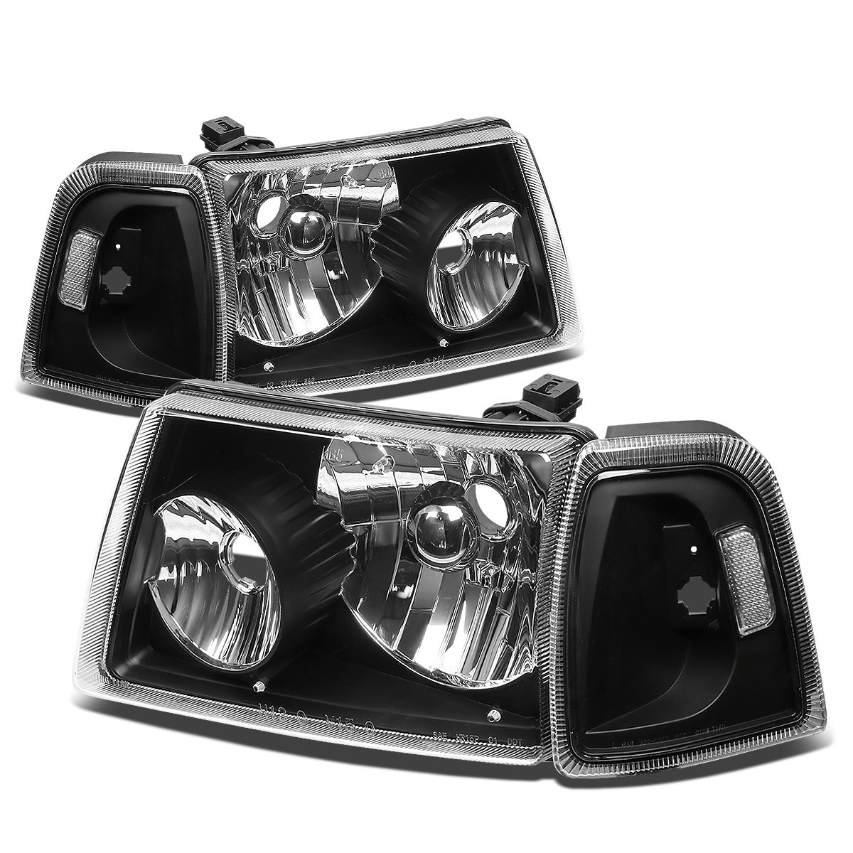 FAROS 01-11 FORD RANGER 2/4-DOOR - 4PC - 9007 LOW BEAM / HIGH BEAM - BLACK HOUSING / CLEAR CORNER