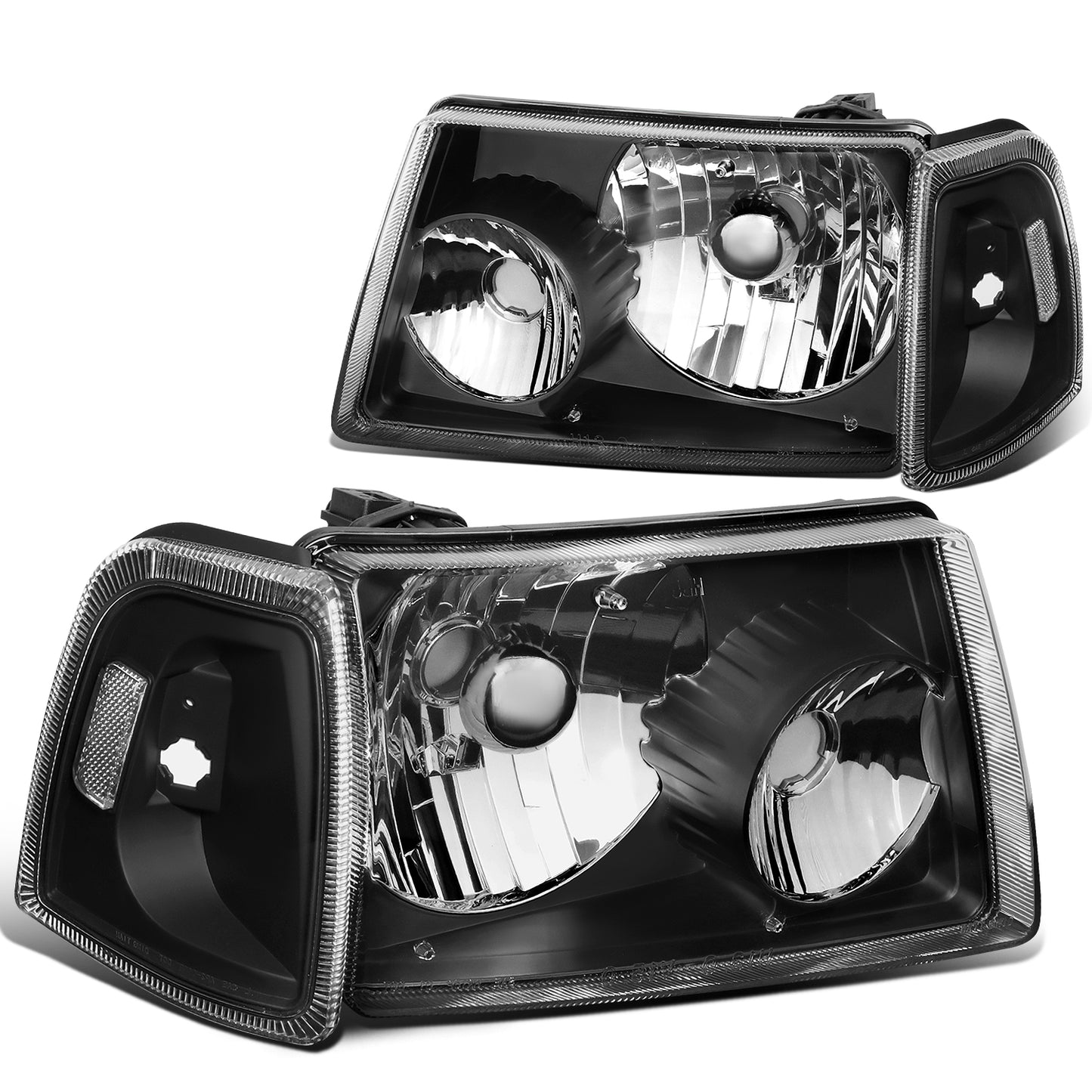 FAROS 01-11 FORD RANGER 2/4-DOOR - 4PC - 9007 LOW BEAM / HIGH BEAM - BLACK HOUSING / CLEAR CORNER