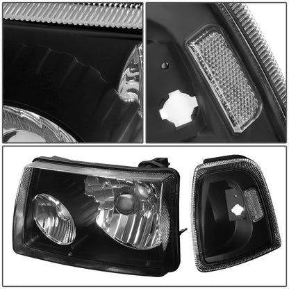 FAROS 01-11 FORD RANGER 2/4-DOOR - 4PC - 9007 LOW BEAM / HIGH BEAM - BLACK HOUSING / CLEAR CORNER