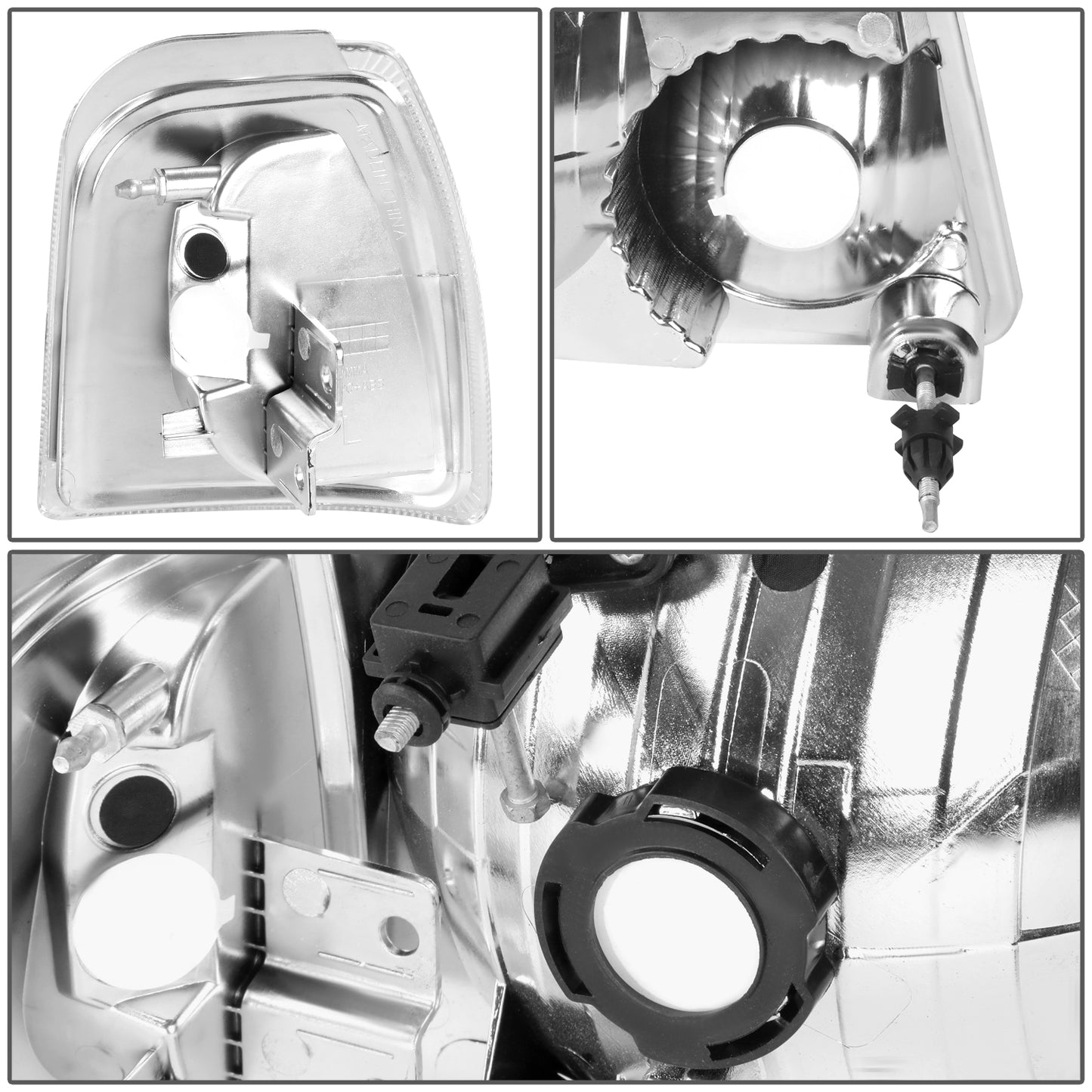 FAROS 01-11 FORD RANGER 2/4-DOOR - 4PC - 9007 LOW BEAM / HIGH BEAM- CHROME HOUSING / CLEAR CORNER