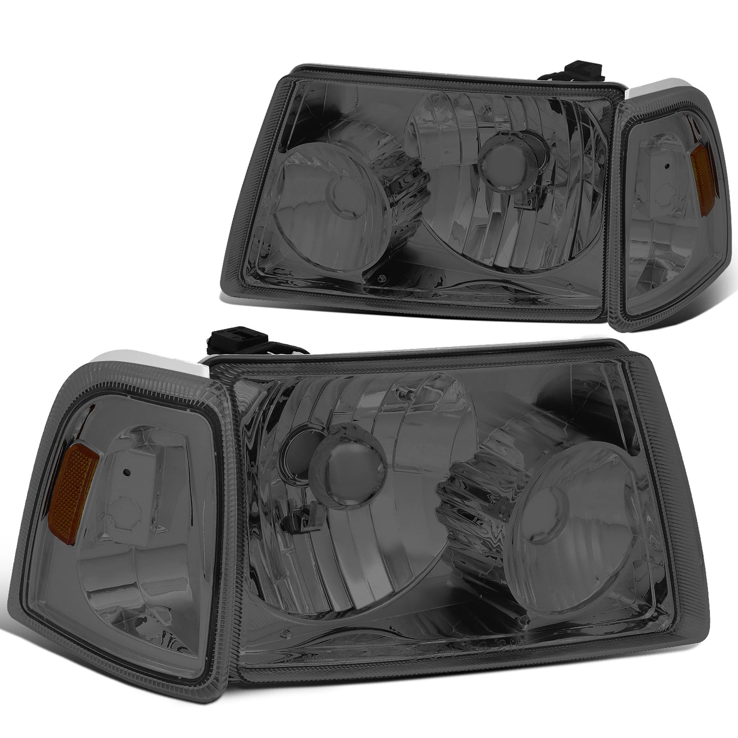 FAROS 01-11 FORD RANGER 2/4-DOOR - 4PC - 9007 LOW BEAM / HIGH BEAM - SMOKE HOUSING / AMBER CORNER