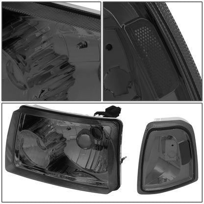FAROS 01-11 FORD RANGER 2/4-DOOR - 4PC - 9007 LOW BEAM / HIGH BEAM - SMOKE HOUSING / CLEAR CORNER