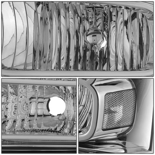 FAROS 05-07 FORD F-250, F-350, F-450, F-550 2/4-DOOR SUPER DUTY - H13 LOW BEAM / HIGH BEAM - LED - CHROME HOUSING / CLEAR CORNER