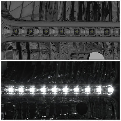 FAROS 05-07 FORD F-250, F-350, F-450, F-550 2/4-DOOR SUPER DUTY - H13 LOW BEAM / HIGH BEAM - LED - SMOKE HOUSING / CLEAR CORNER