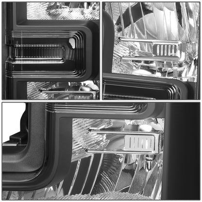 FAROS 17-19 FORD F-250, F-350, F-450, F-550 SUPER DUTY - FITS MODELS WITH HALOGEN HEADLIGHTS ONLY - H13 LOW BEAM / H13 HIGH BEAM - BLACK HOUSING / AMBER CORNER