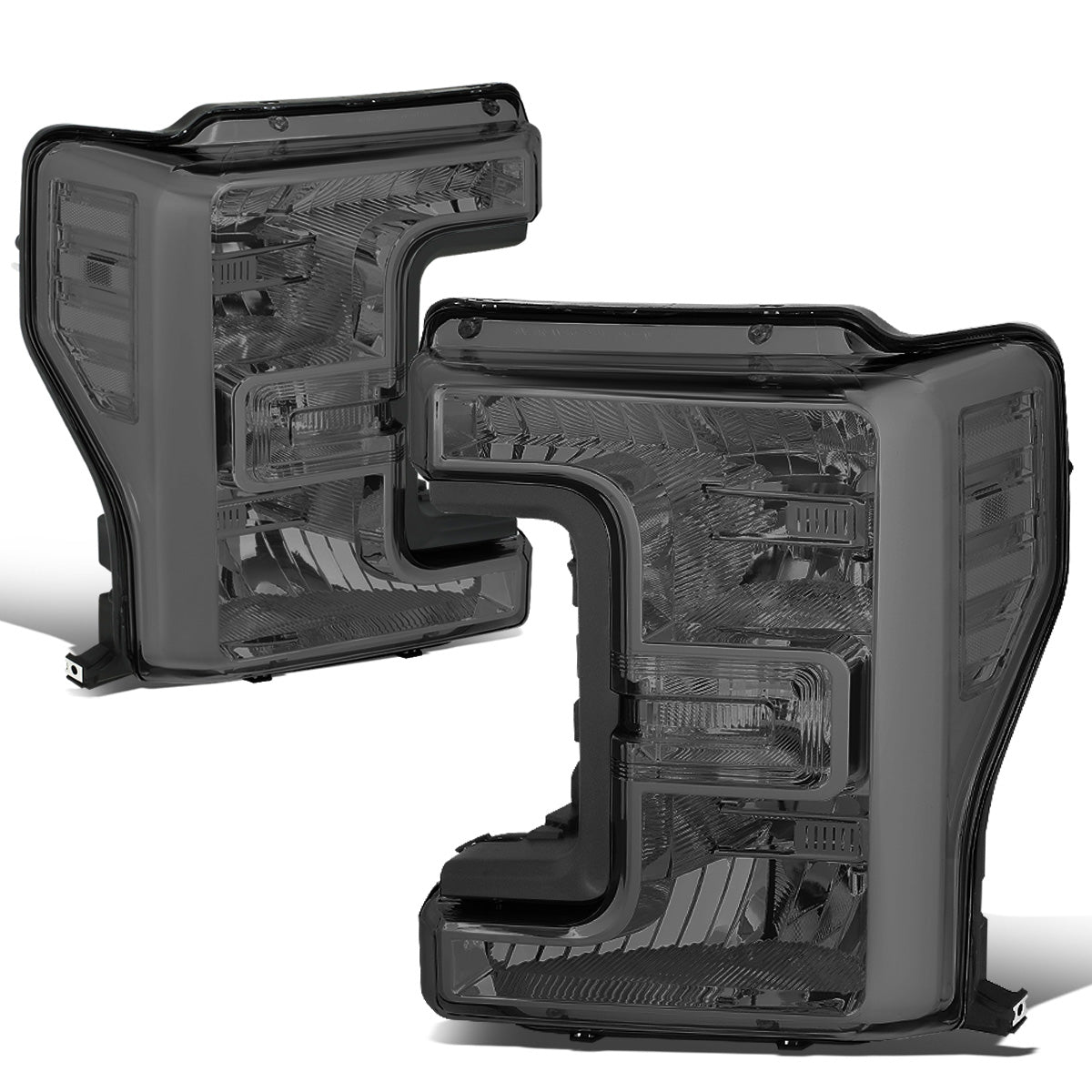 FAROS 17-19 FORD F-250, F-350, F-450, F-550 SUPER DUTY - FITS MODELS WITH HALOGEN HEADLIGHTS ONLY - H13 LOW BEAM / H13 HIGH BEAM - SMOKE HOUSING / CLEAR CORNER