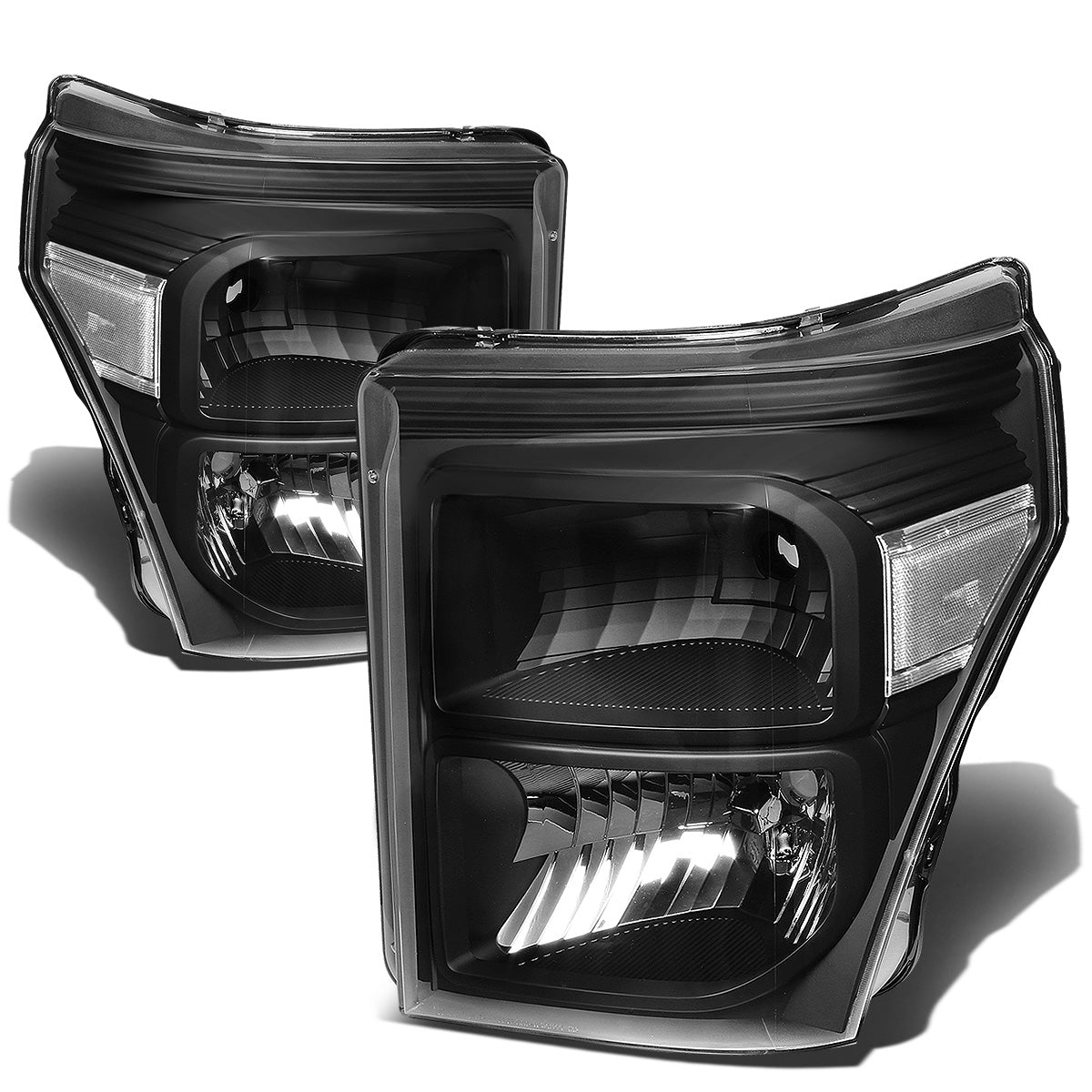 FAROS 11-16 FORD F-250, F-350, F-450, F-550 - SUPER DUTY 2/4-DOOR - H13 LOW BEAM / HIGH BEAM - BLACK HOUSING / CLEAR CORNER