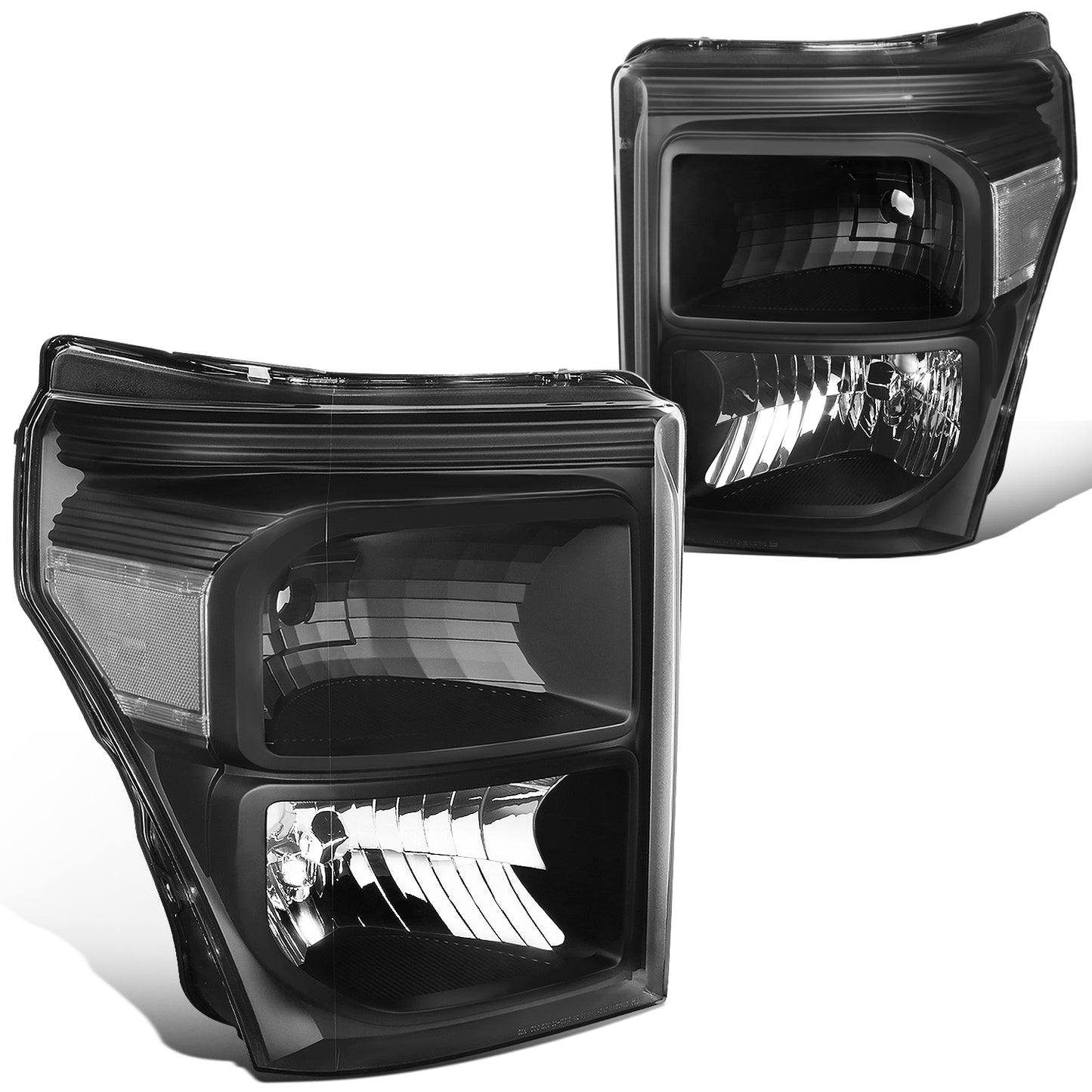 FAROS 11-16 FORD F-250, F-350, F-450, F-550 - SUPER DUTY 2/4-DOOR - H13 LOW BEAM / HIGH BEAM - BLACK HOUSING / CLEAR CORNER