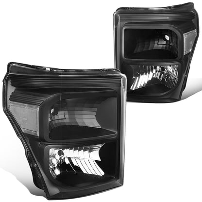 FAROS 11-16 FORD F-250, F-350, F-450, F-550 - SUPER DUTY 2/4-DOOR - H13 LOW BEAM / HIGH BEAM - BLACK HOUSING / CLEAR CORNER