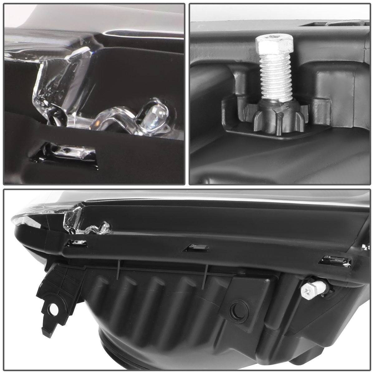 FAROS 05-07 FORD F-250, F-350, F-450, F-550 - SUPER DUTY 2/4-DOOR - H13 LOW BEAM / HIGH BEAM - BLACK HOUSING / AMBER CORNER