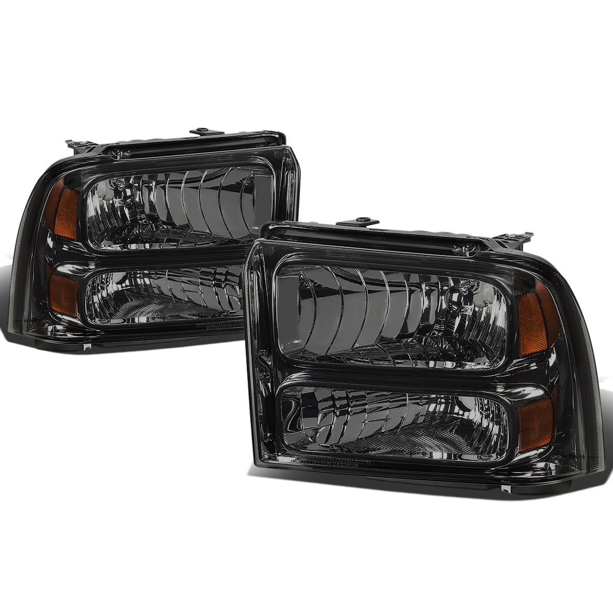 FAROS 05-07 FORD F-250, F-350, F-450, F-550 - SUPER DUTY 2/4-DOOR - H13 LOW BEAM / HIGH BEAM - SMOKE HOUSING / AMBER CORNER