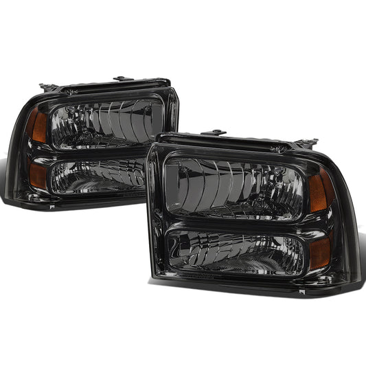 FAROS 05-07 FORD F-250, F-350, F-450, F-550 - SUPER DUTY 2/4-DOOR - H13 LOW BEAM / HIGH BEAM - SMOKE HOUSING / AMBER CORNER