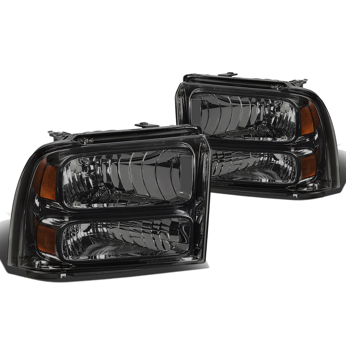 FAROS 05-07 FORD F-250, F-350, F-450, F-550 - SUPER DUTY 2/4-DOOR - H13 LOW BEAM / HIGH BEAM - SMOKE HOUSING / AMBER CORNER