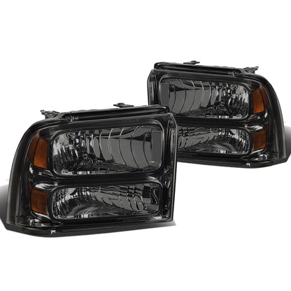 FAROS 05-07 FORD F-250, F-350, F-450, F-550 - SUPER DUTY 2/4-DOOR - H13 LOW BEAM / HIGH BEAM - SMOKE HOUSING / AMBER CORNER
