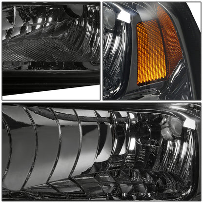 FAROS 05-07 FORD F-250, F-350, F-450, F-550 - SUPER DUTY 2/4-DOOR - H13 LOW BEAM / HIGH BEAM - SMOKE HOUSING / AMBER CORNER