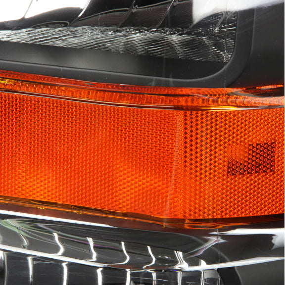 FAROS 08-10 FORD F-250, F-350, F-450, F-550 - SUPER DUTY 2/4-DOOR - H13 LOW BEAM / HIGH BEAM - BLACK HOUSING / AMBER CORNER