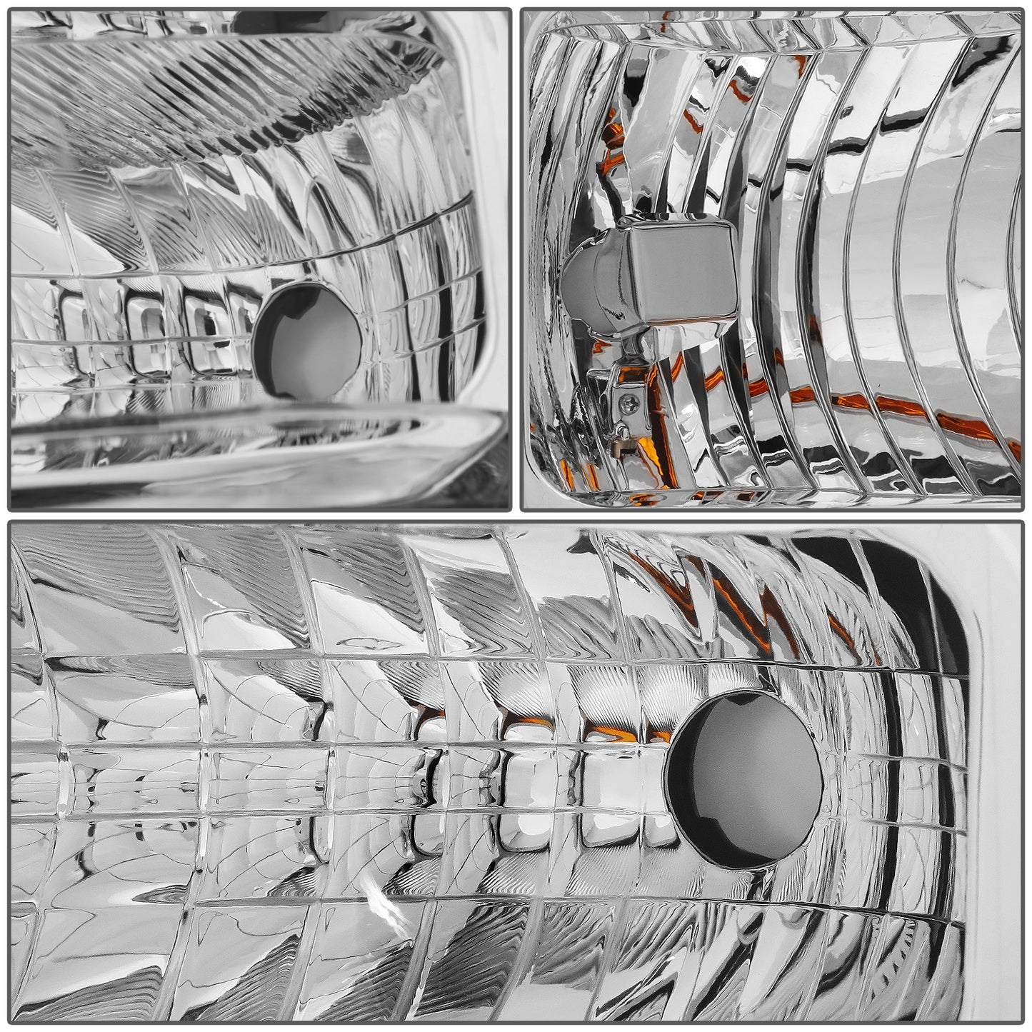FAROS 08-10 FORD F-250, F-350, F-450, F-550 - SUPER DUTY 2/4-DOOR - H13 LOW BEAM / HIGH BEAM - CHROME HOUSING / AMBER CORNER