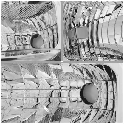 FAROS 08-10 FORD F-250, F-350, F-450, F-550 - SUPER DUTY 2/4-DOOR - H13 LOW BEAM / HIGH BEAM - CHROME HOUSING / CLEAR CORNER