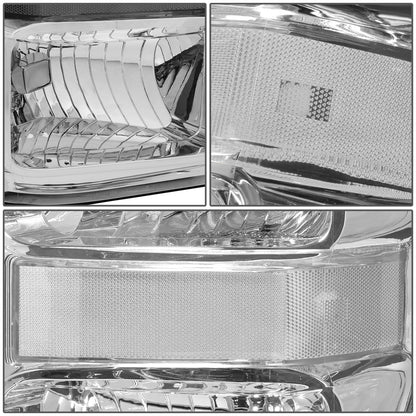 FAROS 08-10 FORD F-250, F-350, F-450, F-550 - SUPER DUTY 2/4-DOOR - H13 LOW BEAM / HIGH BEAM - CHROME HOUSING / CLEAR CORNER