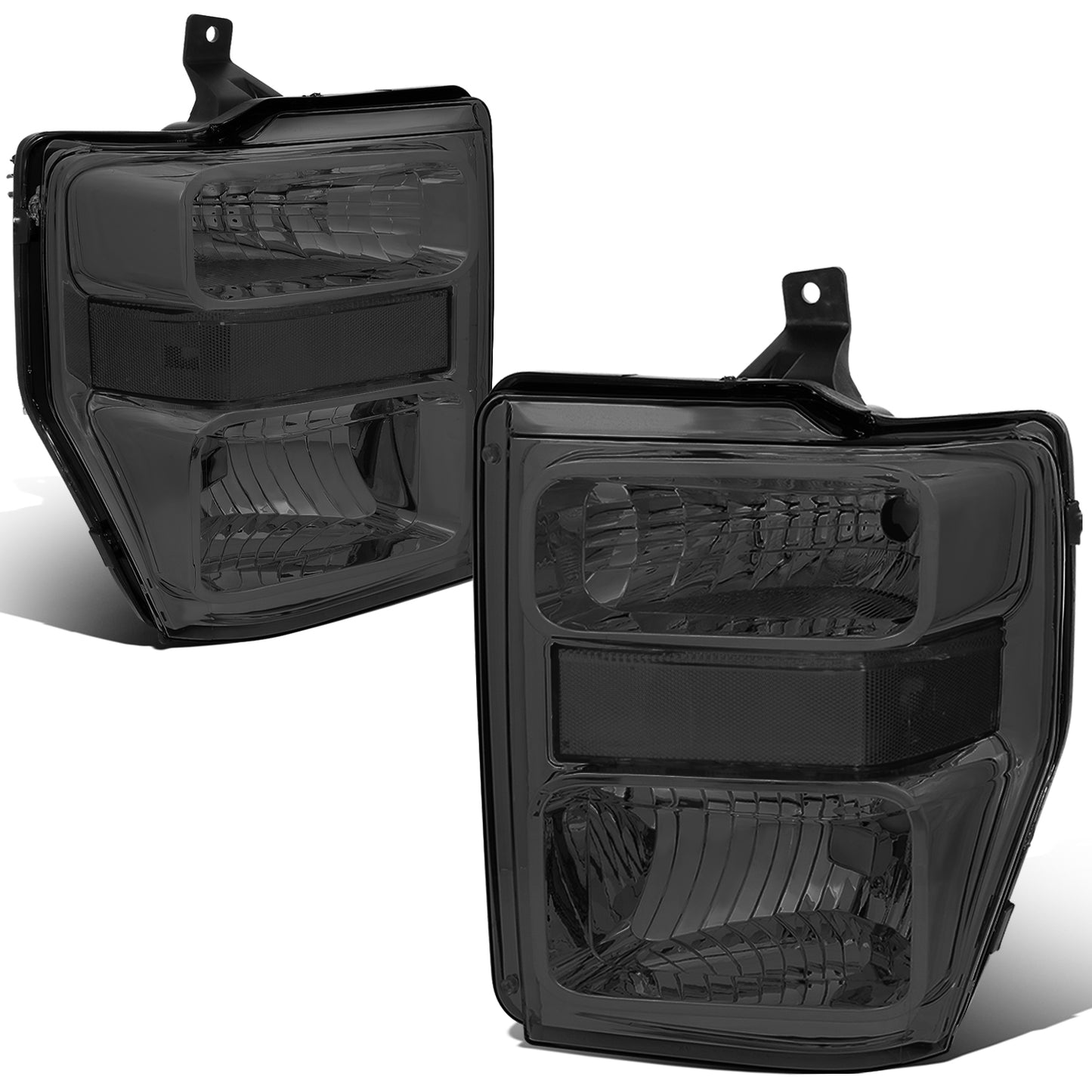 FAROS 08-10 FORD F-250, F-350, F-450, F-550 - SUPER DUTY 2/4-DOOR - H13 LOW BEAM / HIGH BEAM - SMOKE HOUSING / CLEAR CORNER