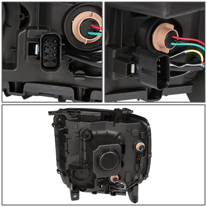 FAROS 14-15 GMC SIERRA 1500 / 15-17 GMC SIERRA 2500 , 3500 2/4-DOOR - FITS HALOGEN HEADLIGHTS MODELS ONLY - PROJECTOR - H7 LOW BEAM / HIGH BEAM - CHROME HOUSING / AMBER CORNER