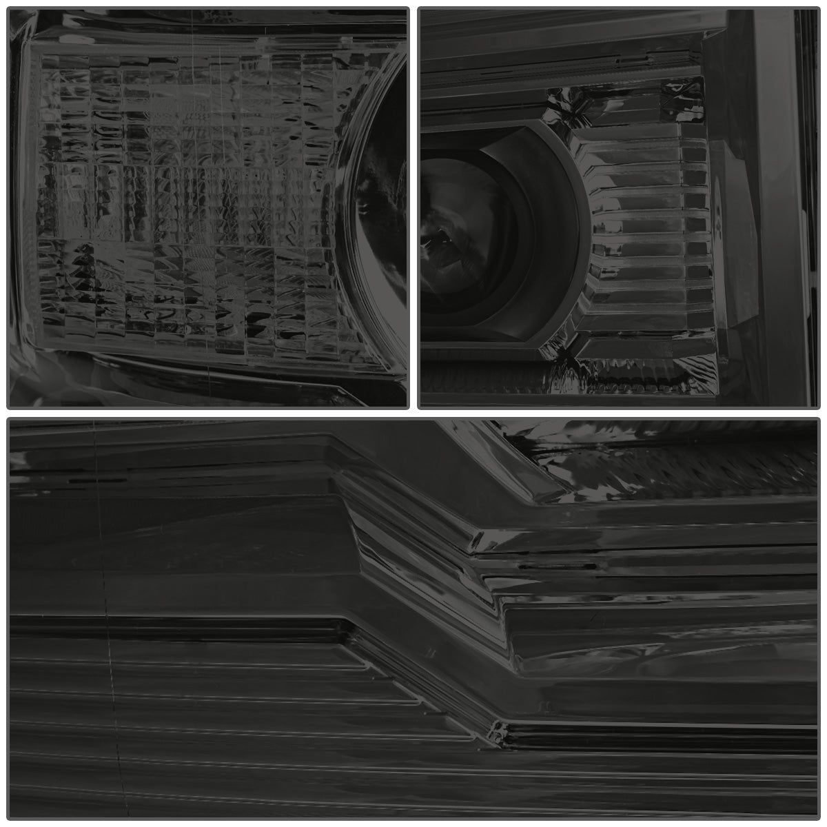 FAROS 14-15 GMC SIERRA 1500 / 15-17 GMC SIERRA 2500HD, 3500HD - FITS HALOGEN HEADLIGHT MODELS ONLY - PROJECTOR - H7 LOW BEAM / HIGH BEAM - SMOKE HOUSING / CLEAR CORNER