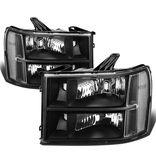 FAROS 07-13 GMC SIERRA 1500 / 07-14 GMC SIERRA 2500, 3500 2/4-DOOR - H11 LOW BEAM / 9005 HIGH BEAM - BLACK HOUSING / CLEAR CORNER