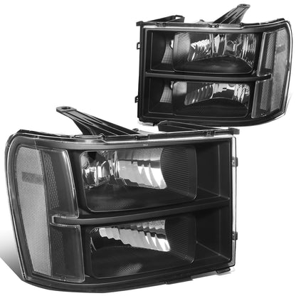 FAROS 07-13 GMC SIERRA 1500 / 07-14 GMC SIERRA 2500, 3500 2/4-DOOR - H11 LOW BEAM / 9005 HIGH BEAM - BLACK HOUSING / CLEAR CORNER