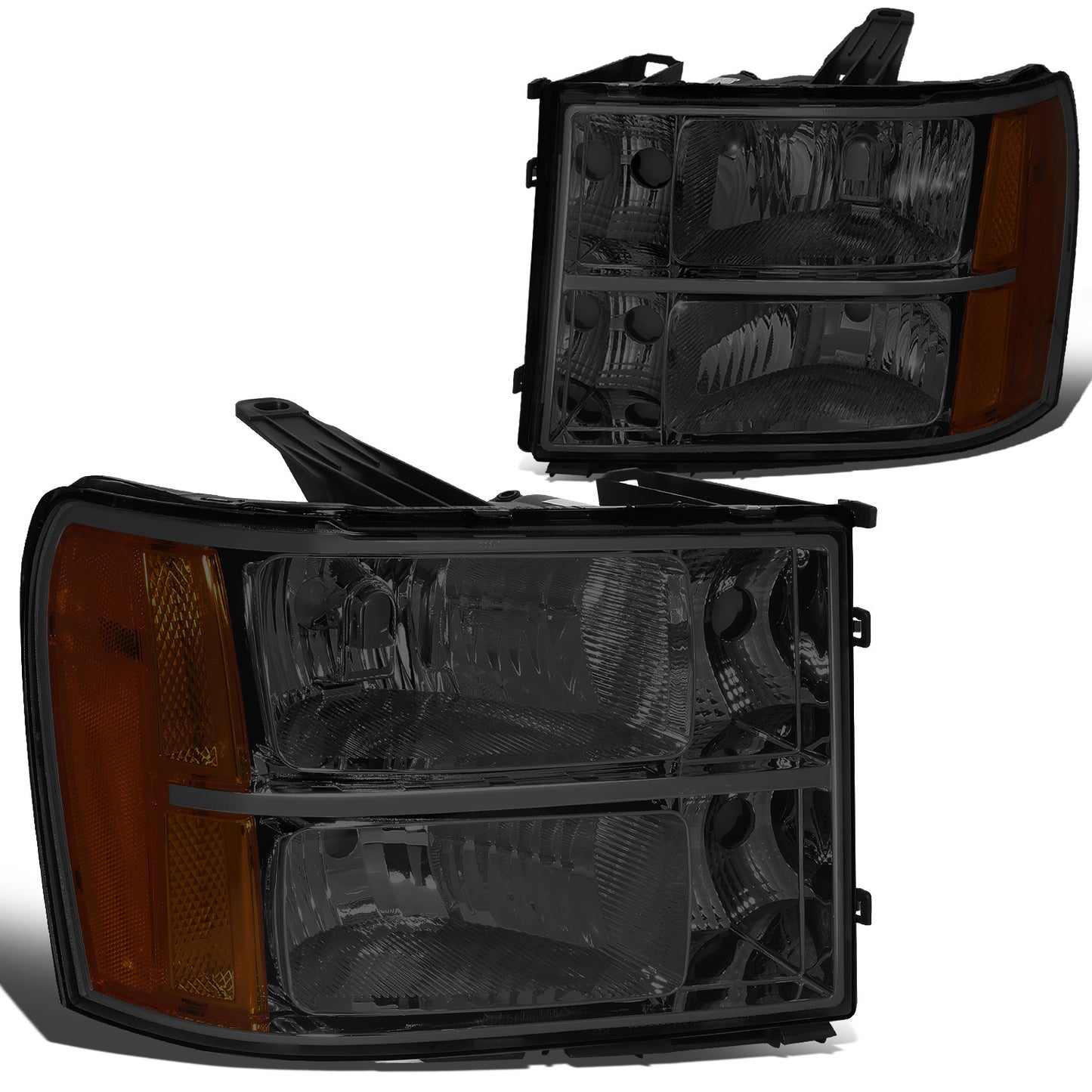 FAROS 07-13 GMC SIERRA 1500 / 07-14 GMC SIERRA 2500, 3500 2/4-DOOR - H11 LOW BEAM / 9005 HIGH BEAM - SMOKE HOUSING / AMBER CORNER