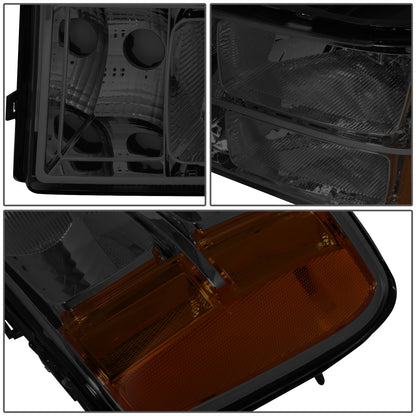 FAROS 07-13 GMC SIERRA 1500 / 07-14 GMC SIERRA 2500, 3500 2/4-DOOR - H11 LOW BEAM / 9005 HIGH BEAM - SMOKE HOUSING / AMBER CORNER