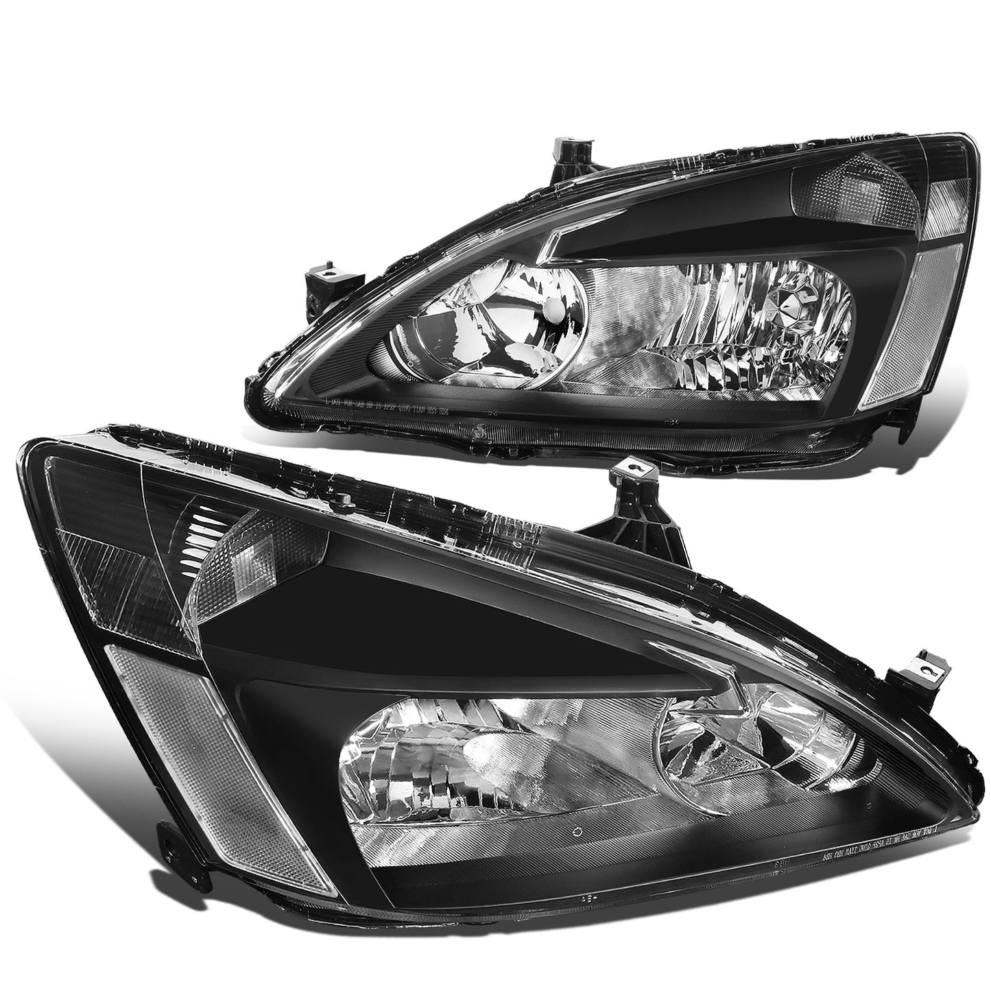 FAROS 03-07 HONDA ACCORD 2/4-DOOR - 9006 LOW BEAM / 9005 HIGH BEAM - BLACK HOUSING / CLEAR CORNER