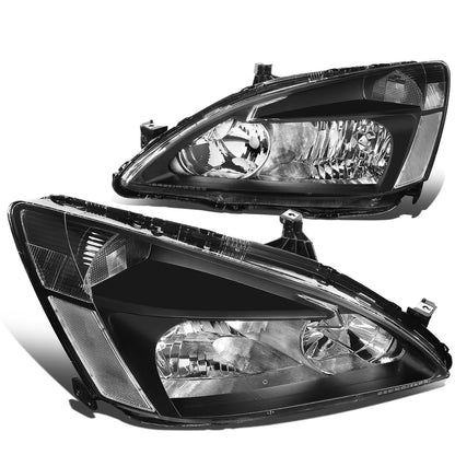 FAROS 03-07 HONDA ACCORD 2/4-DOOR - 9006 LOW BEAM / 9005 HIGH BEAM - BLACK HOUSING / CLEAR CORNER