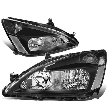 FAROS 03-07 HONDA ACCORD 2/4-DOOR - 9006 LOW BEAM / 9005 HIGH BEAM - BLACK HOUSING / CLEAR CORNER