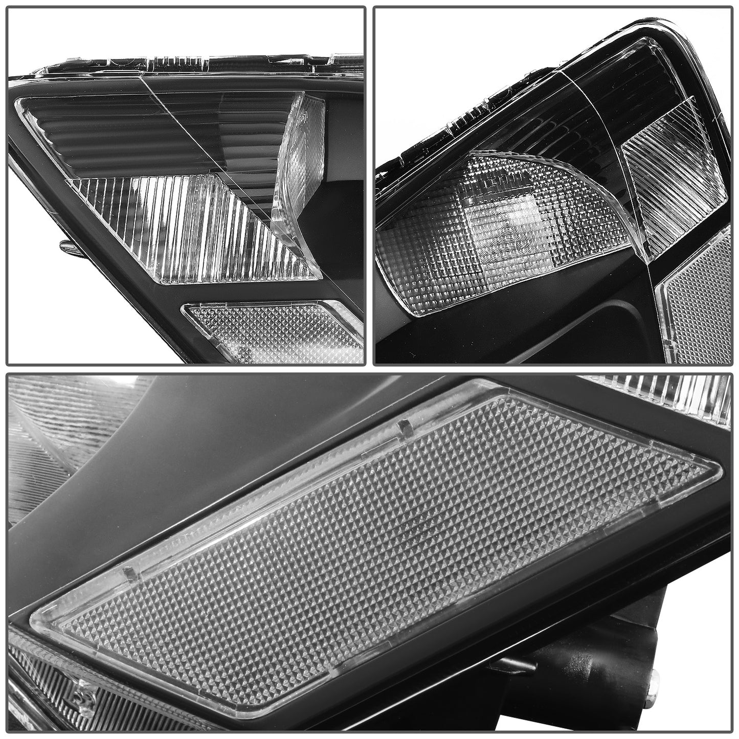 FAROS 03-07 HONDA ACCORD 2/4-DOOR - 9006 LOW BEAM / 9005 HIGH BEAM - BLACK HOUSING / CLEAR CORNER