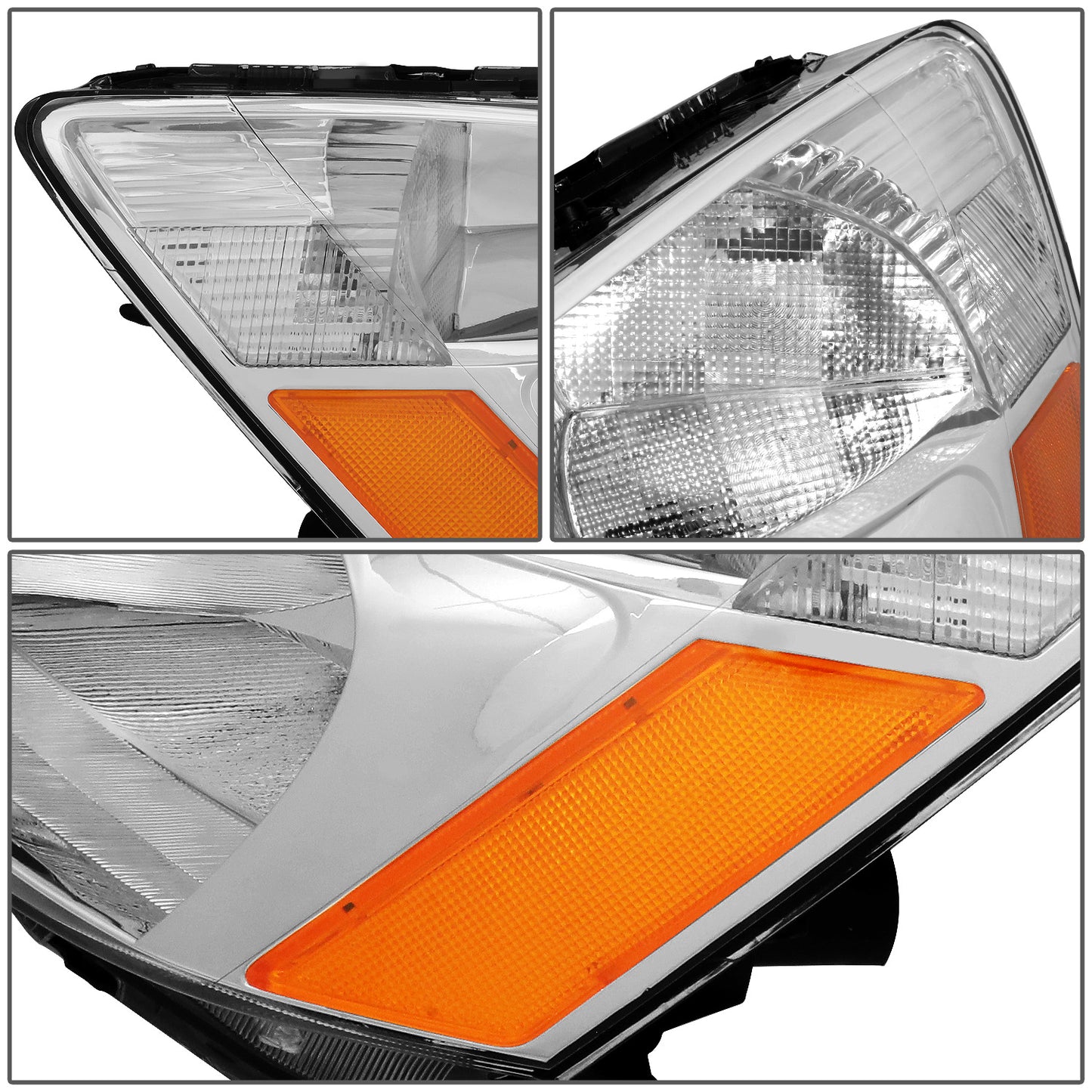 FAROS 03-07 HONDA ACCORD 2/4-DOOR - 9006 LOW BEAM / 9005 HIGH BEAM - CHROME HOUSING / AMBER CORNER